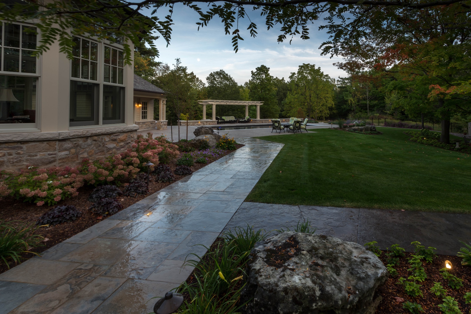 Flagstone path through the gardens