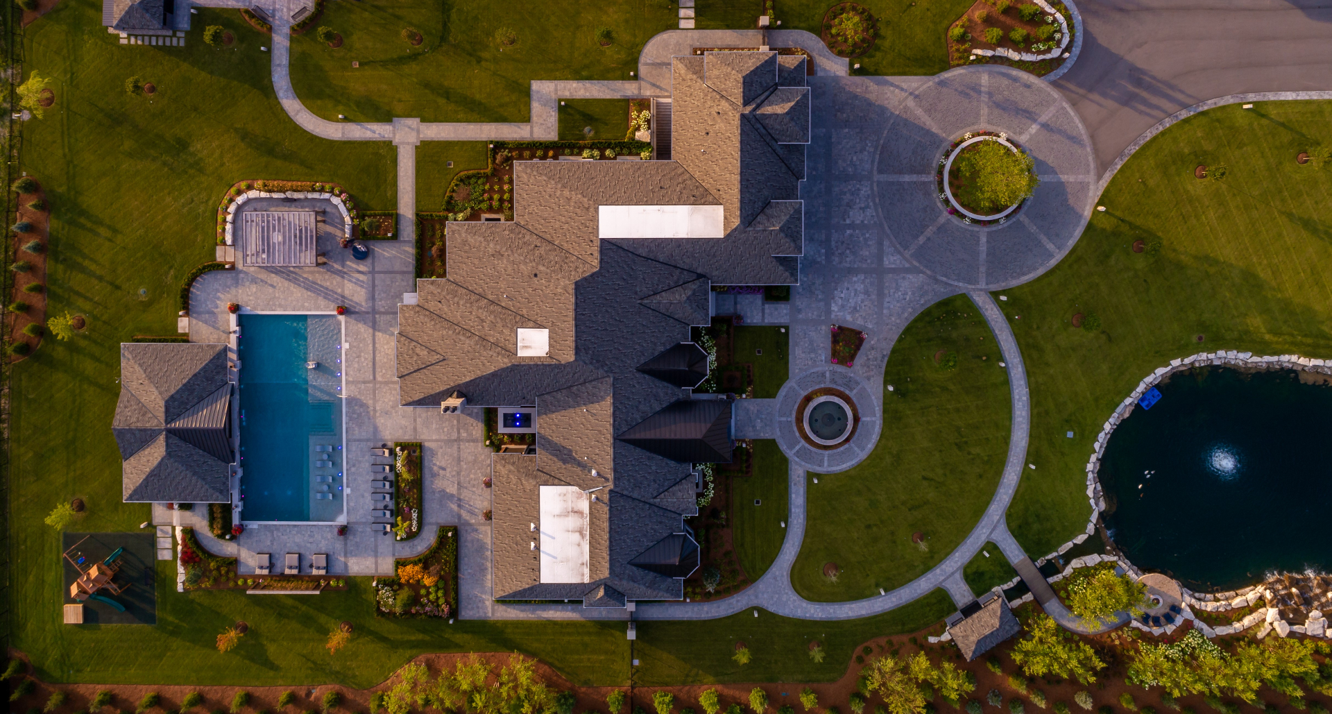 The Grand Haven — Aerial overview of the estate grounds